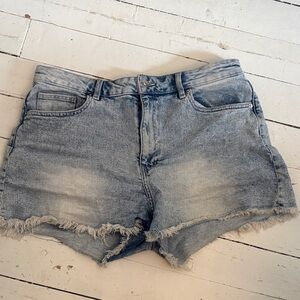 Denim Frayed Hem Women Shorts
